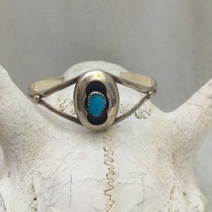SW turquoise silver shadow box  cuff